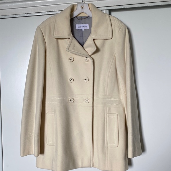 Calvin Klein cream peacoat Pristine condition - Picture 1 of 6